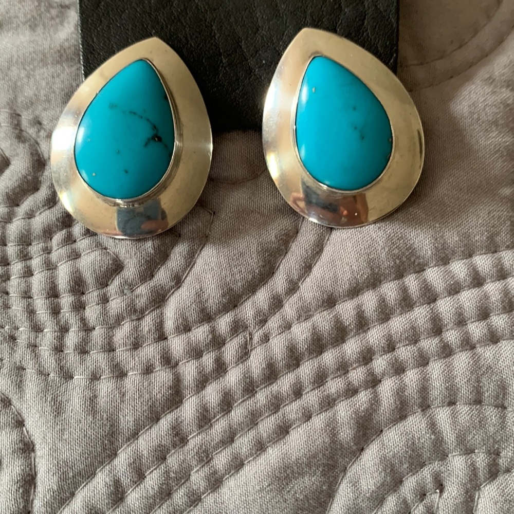 Turquoise and sterling silver earrings